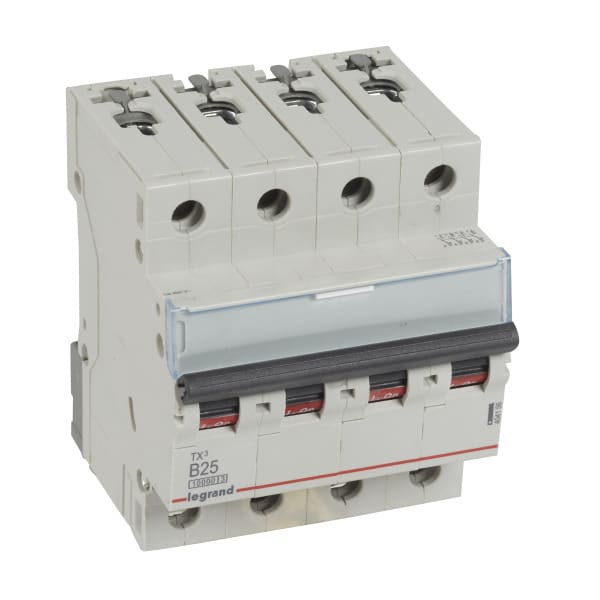 LEGRAND - TX3 Leitungsschutzschalter B-Charakteristik, 25A, 4-polig, 10kA, 400VAC, 4TE