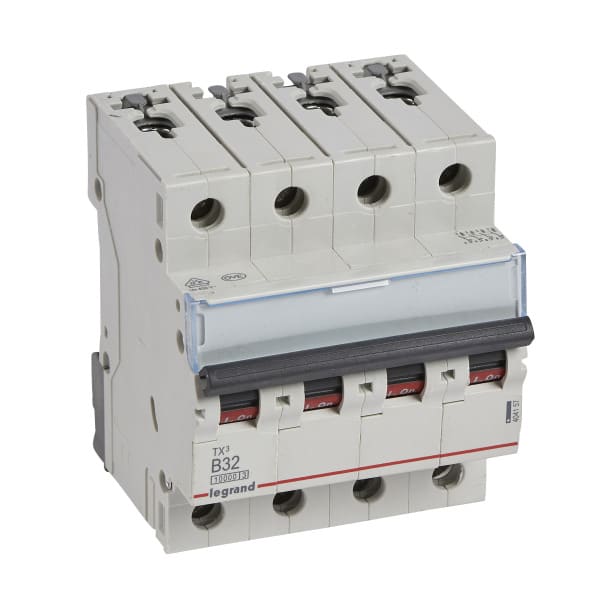 LEGRAND - TX3 Leitungsschutzschalter B-Charakteristik, 32A, 4-polig, 10kA, 400VAC, 4TE