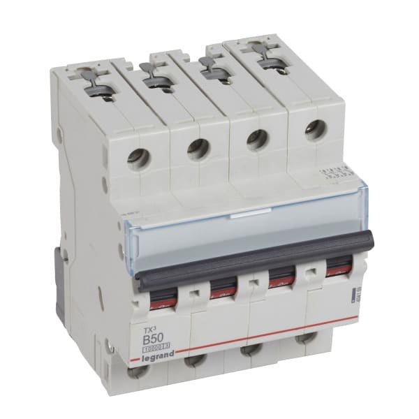 LEGRAND - TX3 Leitungsschutzschalter B-Charakteristik, 50A, 4-polig, 10kA, 400VAC, 4TE