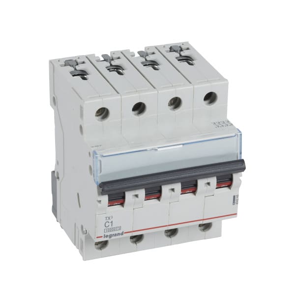 LEGRAND - TX3 Leitungsschutzschalter C-Charakteristik, 1A, 4-polig, 10kA, 400VAC, 4TE