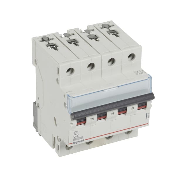 LEGRAND - TX3 Leitungsschutzschalter C-Charakteristik, 2A, 4-polig, 10kA, 400VAC, 4TE