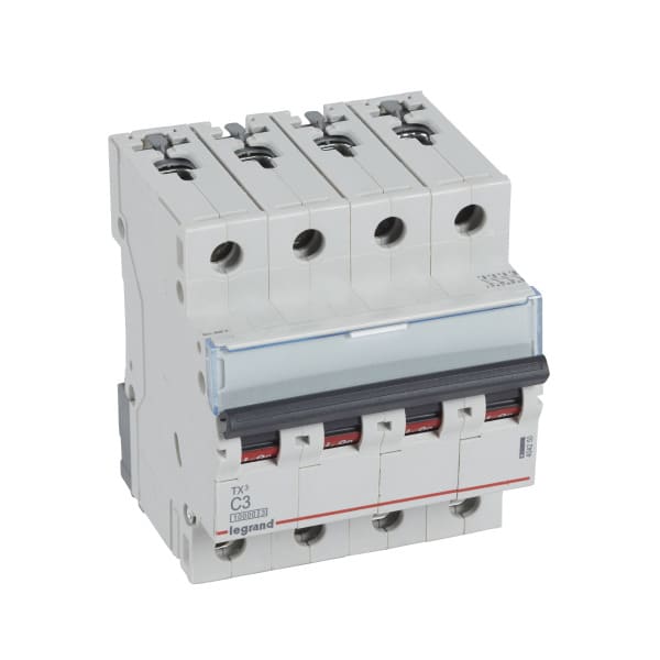 LEGRAND - TX3 Leitungsschutzschalter C-Charakteristik, 3A, 4-polig, 10kA, 400VAC, 4TE