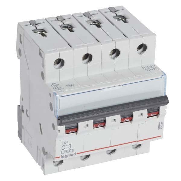 LEGRAND - TX3 Leitungsschutzschalter C-Charakteristik, 13A, 4-polig, 10kA, 400VAC, 4TE