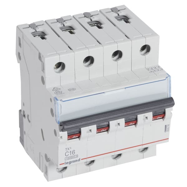 LEGRAND - TX3 Leitungsschutzschalter C-Charakteristik, 16A, 4-polig, 10kA, 400VAC, 4TE