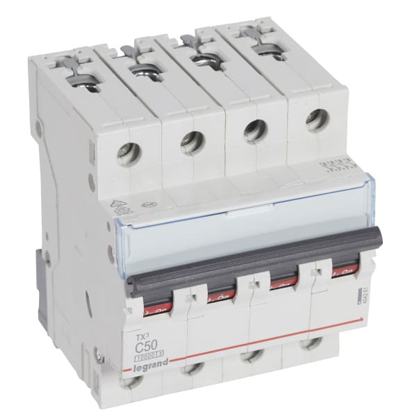 LEGRAND - TX3 Leitungsschutzschalter C-Charakteristik, 50A, 4-polig, 10kA, 400VAC, 4TE