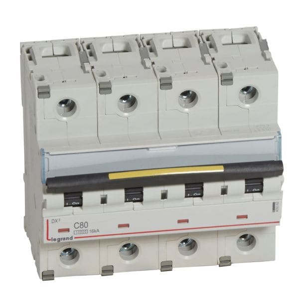 LEGRAND - DX3 Leitungsschutzschalter C-Charakteristik, 80A, 4-polig, 10kA, 400VAC, 6TE