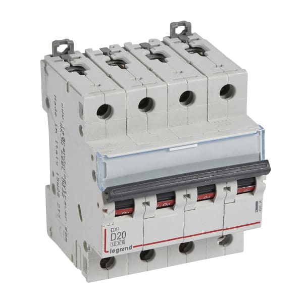 LEGRAND - DX3 Leitungsschutzschalter D-Charakteristik, 20A, 4-polig, 10kA, 400VAC, 4TE