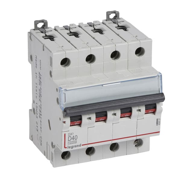 LEGRAND - DX3 Leitungsschutzschalter D-Charakteristik, 40A, 4-polig, 10kA, 400VAC, 4TE