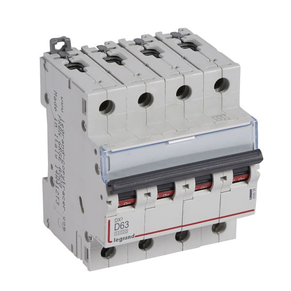 LEGRAND - DX3 Leitungsschutzschalter D-Charakteristik, 63A, 4-polig, 10kA, 400VAC, 4TE