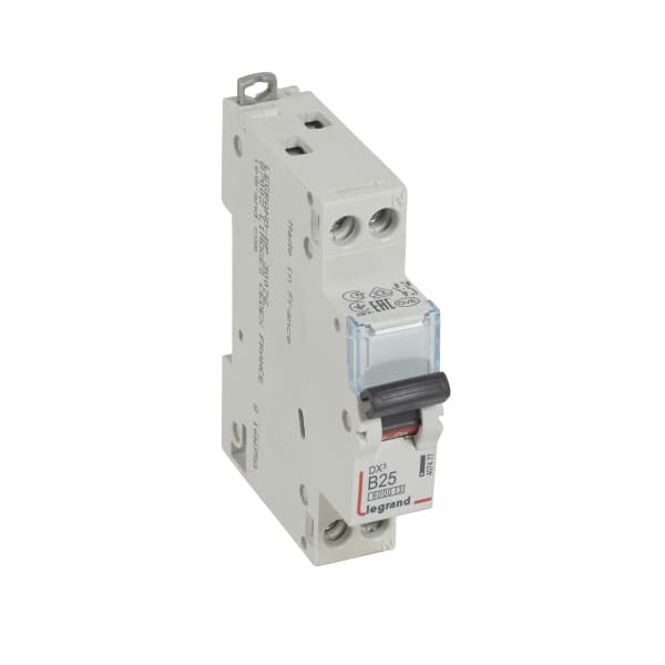 LEGRAND - DX3 Leitungsschutzschalter B-Charakteristik, 25A, 1-polig+N, 6kA, 230VAC, 1TE