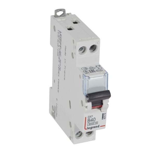 LEGRAND - DX3 Leitungsschutzschalter B-Charakteristik, 40A,  1-polig+N, 6kA, 230VAC, 1TE