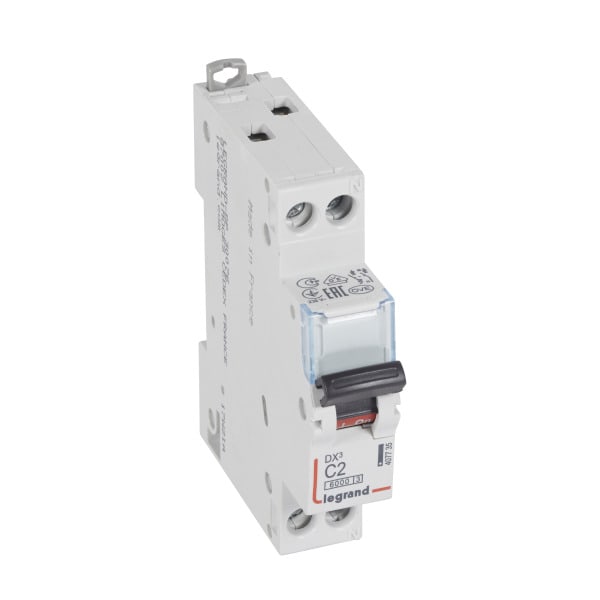 LEGRAND - DX3 Leitungsschutzschalter C-Charakteristik, 2A, 1-polig+N, 6kA, 230VAC, 1TE