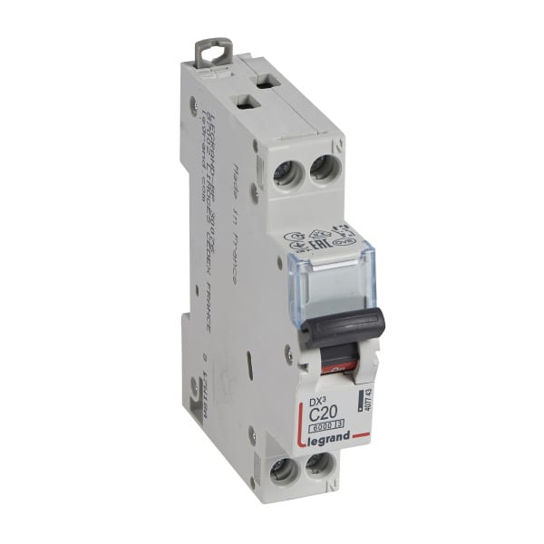 LEGRAND - DX3 Leitungsschutzschalter C-Charakteristik, 20A,  1-polig+N, 6kA, 230VAC, 1TE