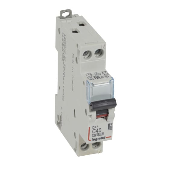LEGRAND - DX3 Leitungsschutzschalter C-Charakteristik, 40A,  1-polig+N, 6kA, 230VAC, 1TE