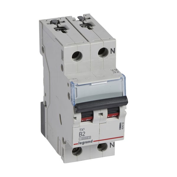 LEGRAND - TX3 Leitungsschutzschalter B-Charakteristik, 2A,1-polig+N,10kA,230VAC,2TE