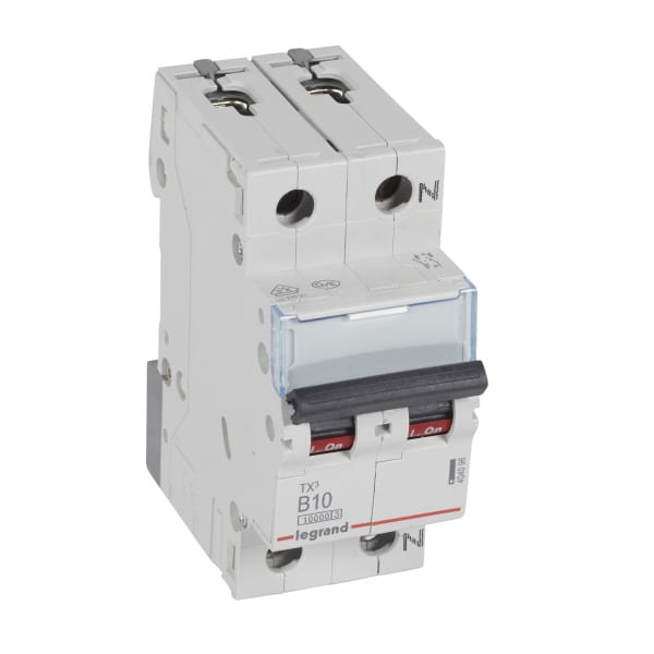 LEGRAND - TX3 Leitungsschutzschalter B-Charakteristik, 10A,1-polig+N,10kA,230VAC,2TE