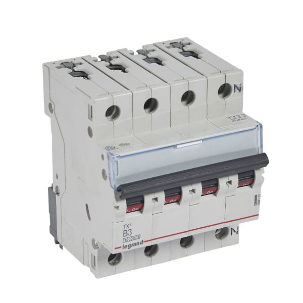 LEGRAND - TX3 Leitungsschutzschalter B-Charakteristik, 3A, 3-polig+N, 10kA, 400VAC, 4TE