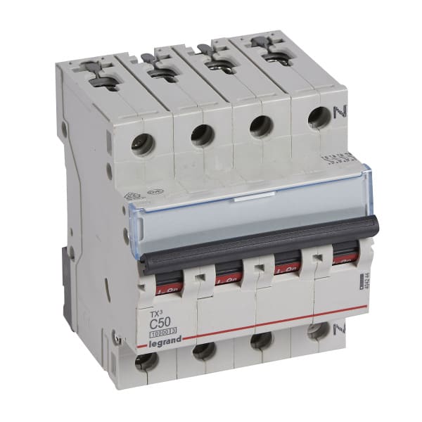 LEGRAND - TX3 Leitungsschutzschalter C-Charakteristik, 50A, 3-polig+N, 10kA, 400VAC, 4TE