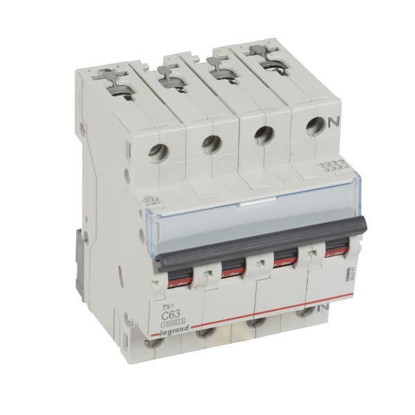 LEGRAND - TX3 Leitungsschutzschalter C-Charakteristik, 63A, 3-polig+N, 10kA, 400VAC, 4TE