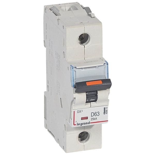 LEGRAND - DX3 Leitungsschutzschalter D-Charakteristik, 63A, 1-polig,25kA,230/400VAC, 1,5TE