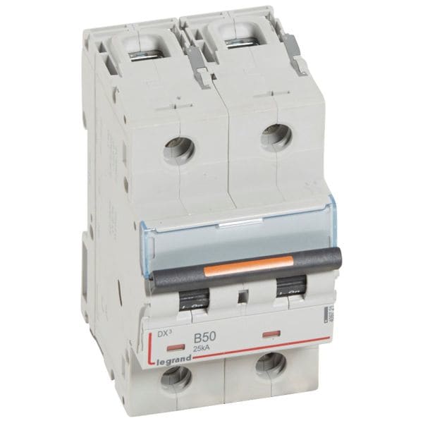 LEGRAND - DX3 Leitungsschutzschalter B-Charakteristik, 50A, 2-polig, 25kA, 400VAC, 3TE