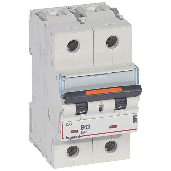 LEGRAND - DX3 Leitungsschutzschalter B-Charakteristik, 63A, 2-polig, 25kA, 400VAC, 3TE