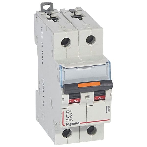 LEGRAND - DX3 Leitungsschutzschalter C-Charakteristik, 2A, 2-polig, 25kA, 400VAC, 2TE