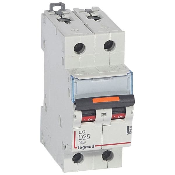 LEGRAND - DX3 Leitungsschutzschalter D-Charakteristik, 25A, 2-polig, 25kA, 400VAC, 2TE