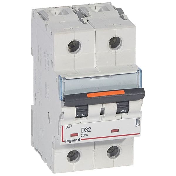 LEGRAND - DX3 Leitungsschutzschalter D-Charakteristik, 32A, 2-polig, 25kA, 400VAC, 2TE