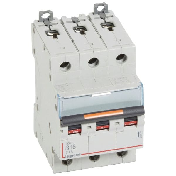 LEGRAND - DX3 Leitungsschutzschalter B-Charakteristik, 16A, 3-polig, 25kA, 400VAC, 3TE