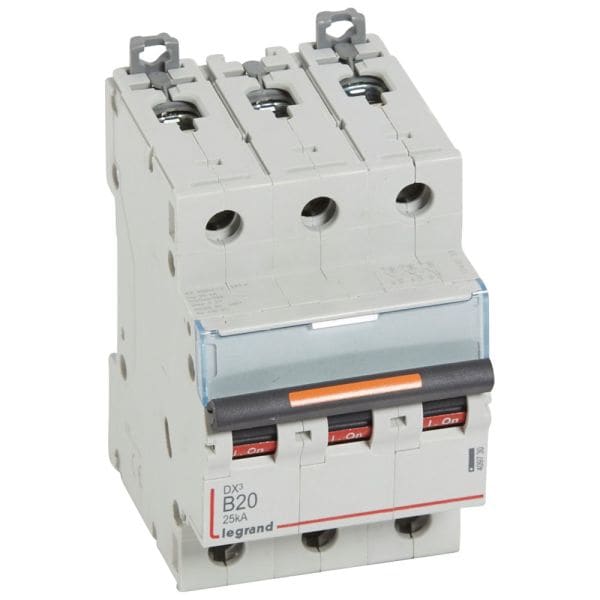 LEGRAND - DX3 Leitungsschutzschalter B-Charakteristik, 20A, 3-polig, 25kA, 400VAC, 3TE