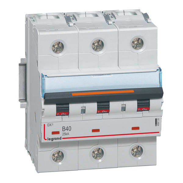 LEGRAND - DX3 Leitungsschutzschalter B-Charakteristik, 40A, 3-polig, 25kA, 400VAC, 4,5TE