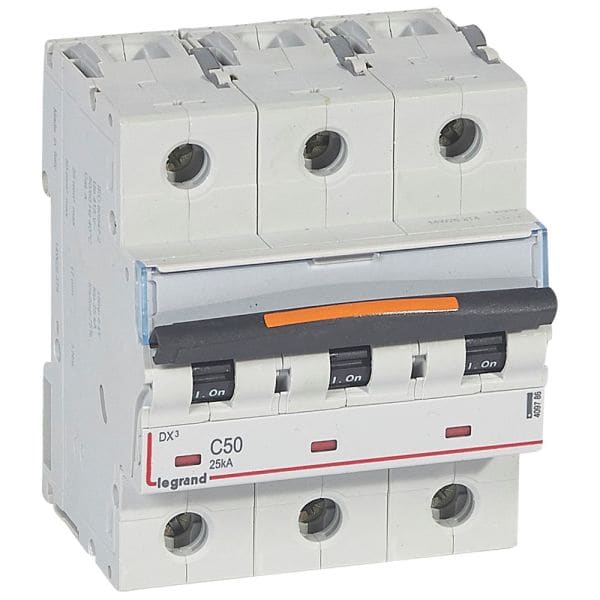 LEGRAND - DX3 Leitungsschutzschalter C-Charakteristik, 50A, 3-polig, 25kA, 400VAC, 4,5TE