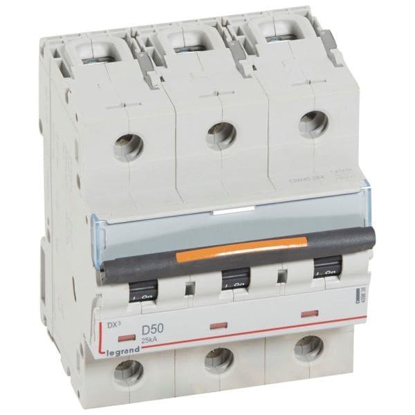 LEGRAND - DX3 Leitungsschutzschalter D-Charakteristik, 50A, 3-polig, 25kA, 400VAC, 3TE