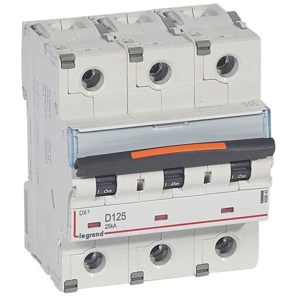 LEGRAND - DX3 Leitungsschutzschalter D-Charakteristik, 125A, 3-polig, 25kA, 400VAC, 3TE