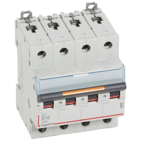 LEGRAND - DX3 Leitungsschutzschalter B-Charakteristik, 16A, 4-polig, 25kA, 400VAC, 4TE