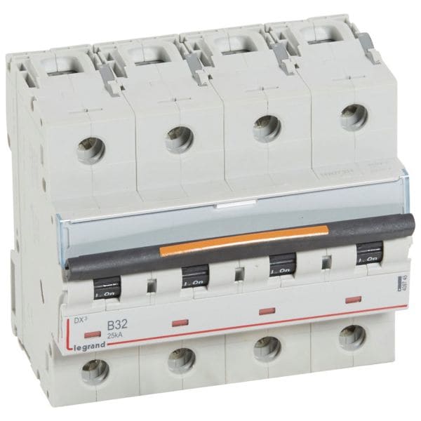 LEGRAND - DX3 Leitungsschutzschalter B-Charakteristik, 32A, 4-polig, 25kA, 400VAC, 6TE