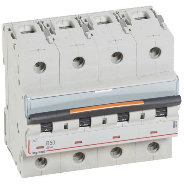 LEGRAND - DX3 Leitungsschutzschalter B-Charakteristik, 50A, 4-polig, 25kA, 400VAC, 6TE