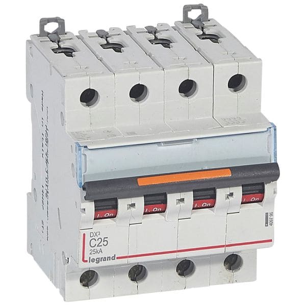 LEGRAND - DX3 Leitungsschutzschalter C-Charakteristik, 25A, 4-polig, 25kA, 400VAC, 4TE