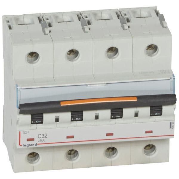 LEGRAND - DX3 Leitungsschutzschalter C-Charakteristik, 32A, 4-polig, 25kA, 400VAC, 6TE