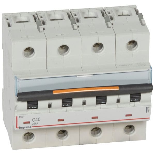 LEGRAND - DX3 Leitungsschutzschalter C-Charakteristik, 40A, 4-polig, 25kA, 400VAC, 6TE