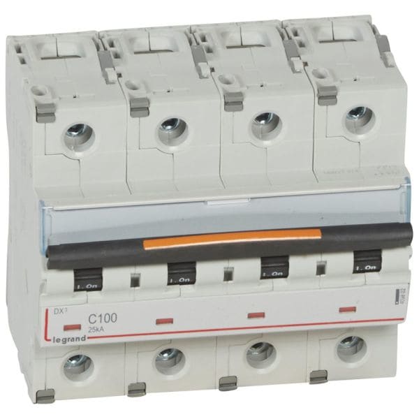 LEGRAND - DX3 Leitungsschutzschalter C-Charakteristik, 100A, 4-polig, 25kA, 400VAC, 6TE