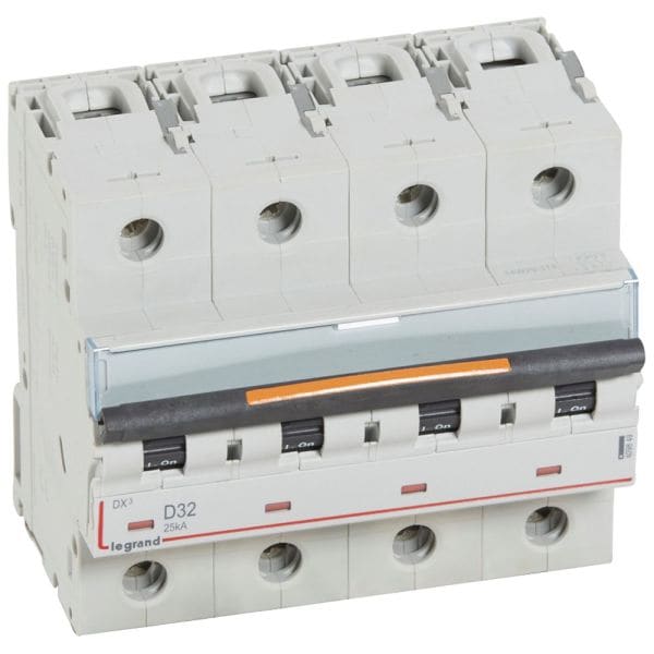 LEGRAND - DX3 Leitungsschutzschalter D-Charakteristik, 32A, 4-polig, 25kA, 400VAC, 6TE