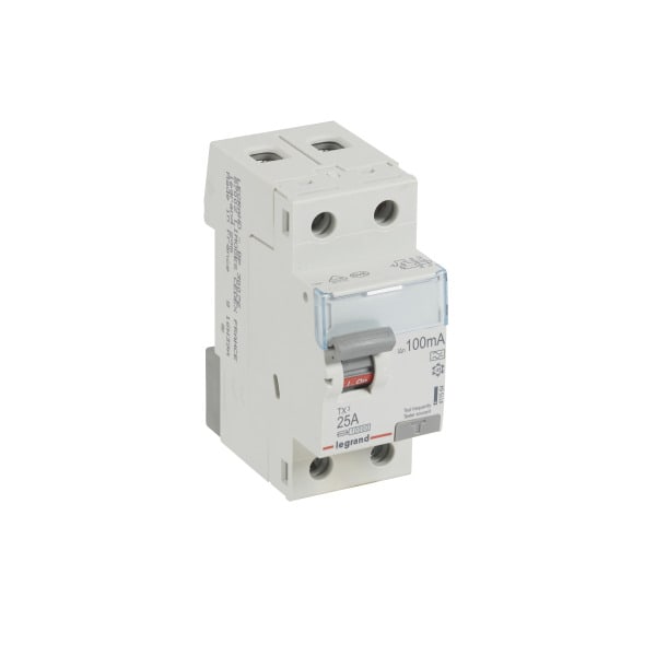 LEGRAND - TX3 Fehlerstromschutzschalter 25A, 2-polig, 100mA, Typ A, 230VAC, 2TE