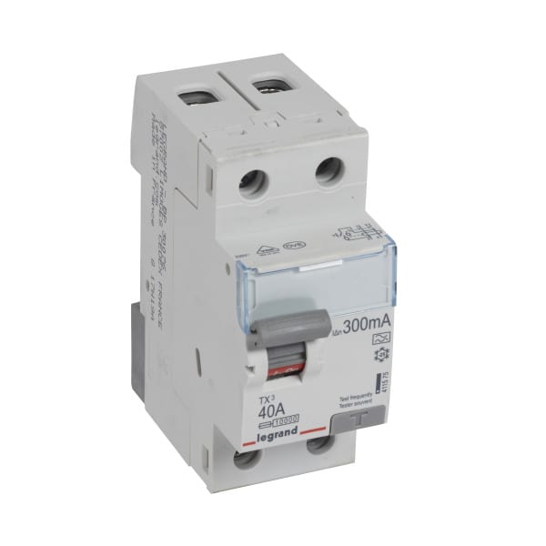 LEGRAND - TX3 Fehlerstromschutzschalter 40A, 2-polig, 300mA, Typ A, 230VAC, 2TE
