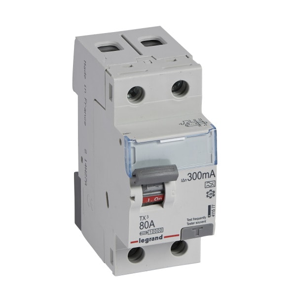 LEGRAND - TX3 Fehlerstromschutzschalter 80A, 2-polig, 300mA, Typ A, 230VAC, 2TE