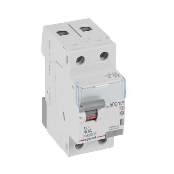 LEGRAND - TX3 Fehlerstromschutzschalter 40A, 2-polig, 500mA, Typ A, 230VAC, 2TE