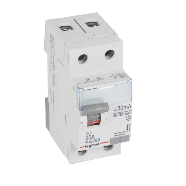 LEGRAND - TX3 Fehlerstromschutzschalter 25A, 2-polig, 30mA, Typ F-G, 230VAC, 2TE