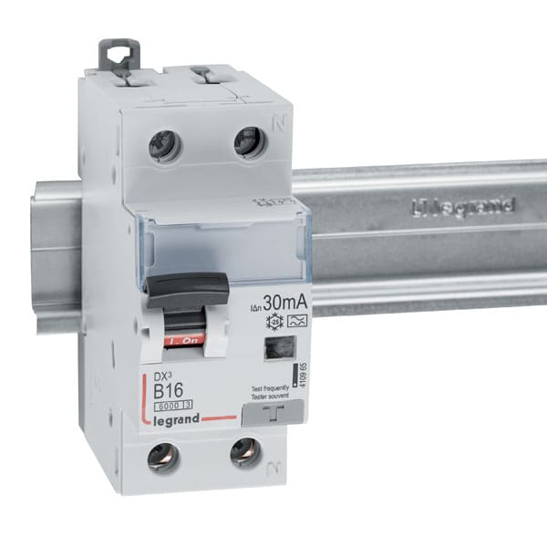 LEGRAND - DX3 FI/LS-Schalter B-Charakteristik, 16A, 1P+N, 6kA, 30mA, Typ A, 230VAC, 2TE