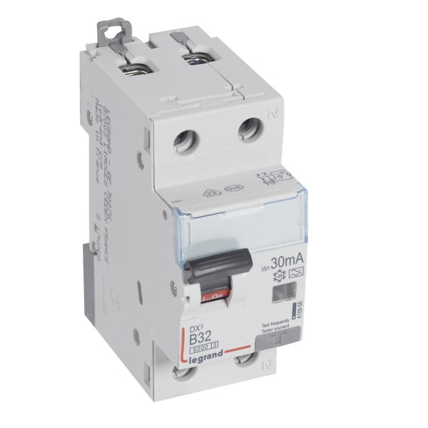 LEGRAND - DX3 FI/LS-Schalter B-Charakteristik, 32A, 1P+N, 6kA, 30mA, Typ A, 230VAC, 2TE